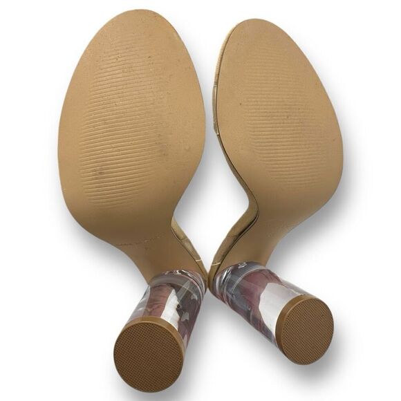 Steve Madden Womens Clearer Block Heel Ankle Strap Slingback Heels Clear Size 8 - Picture 9 of 11